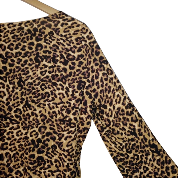 Idyllwind Miranda Lambert Leopard Animal Print Long Sleeve Lace Up Mini Dress - Picture 11 of 16